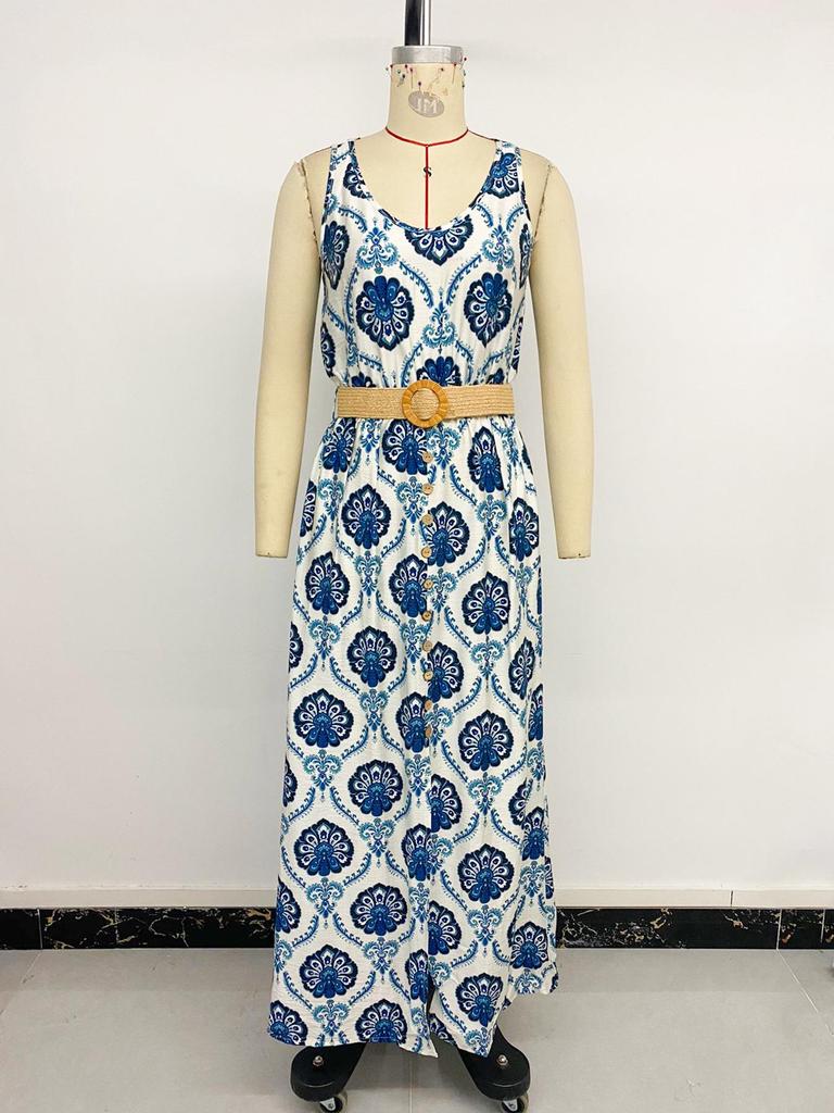 2026 Spring/Summer Sleeveless Resort-Style Split Maxi Dress for Women - TikTok Bestseller