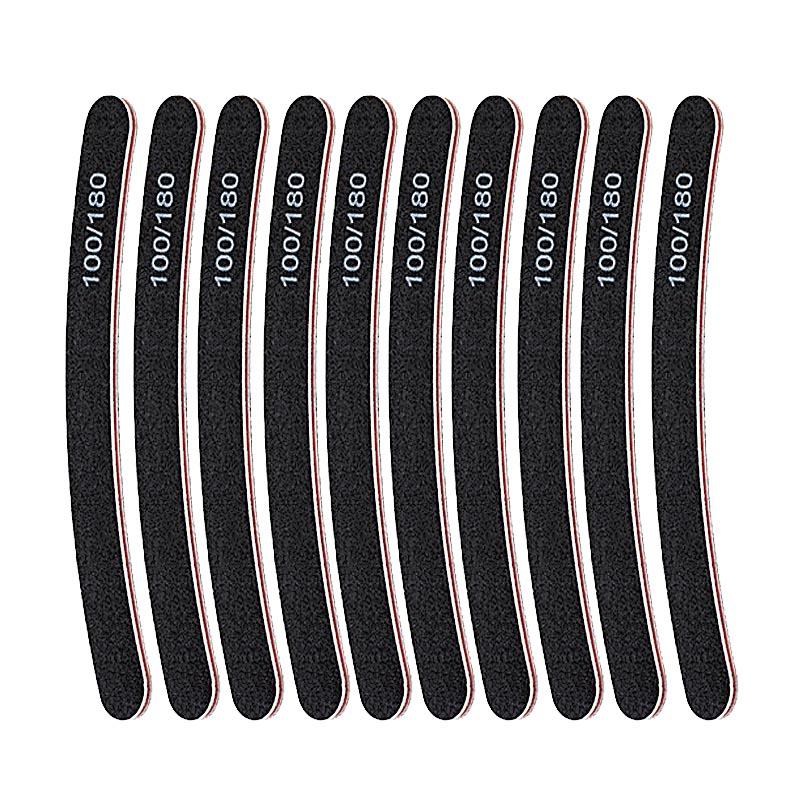 New Nail File Bufer 100/180 Grit Half Moon Nails Files Sanding Grinding Double Side Sandpaper Nail Manicure Tool ZJC04