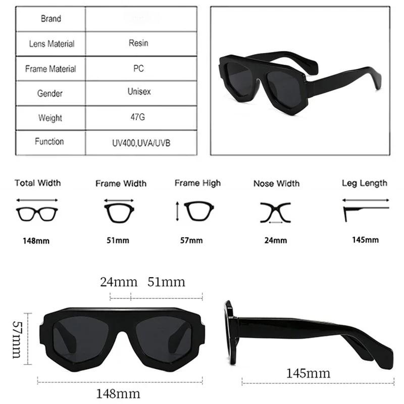 New Trend Irregular Square Women Sunglasses Men Outdoor Fashionable UV400 Shades Retro Oversized Sports Sun Glasses Eyewear