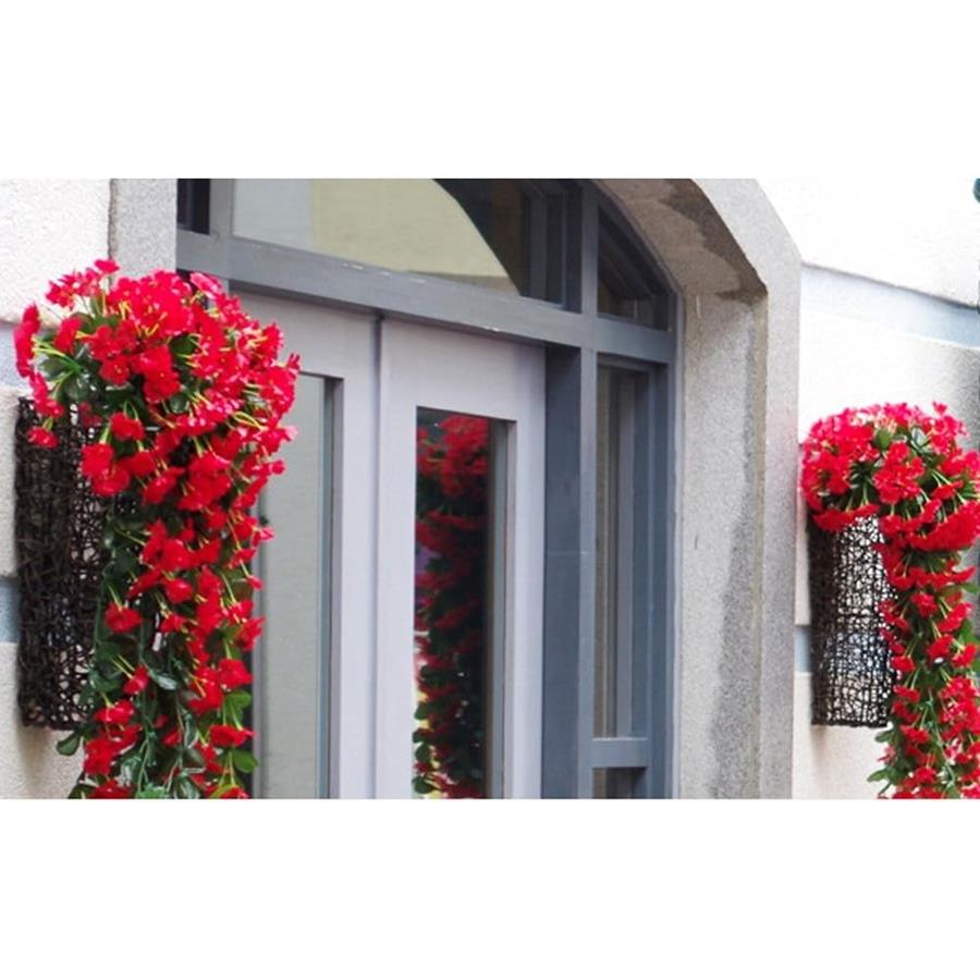 Artificial Flowers Garland Flower Hanging Dangling Ivy Surfinia Cascade - red