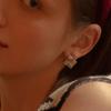 Knit Check Texture Bold Earrings SHER0063