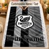 Flannel BlanketSwansea City FC Custom Name Text Personalized Soft Warm Throw Blanket Home Decor Gift