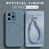 Liquid Silicone Lanyard Magnetic Phone Case For iPhone 16 14 15 Plus 11 12 13 16 Pro Max Magsafe Charge Strap Protector Cover