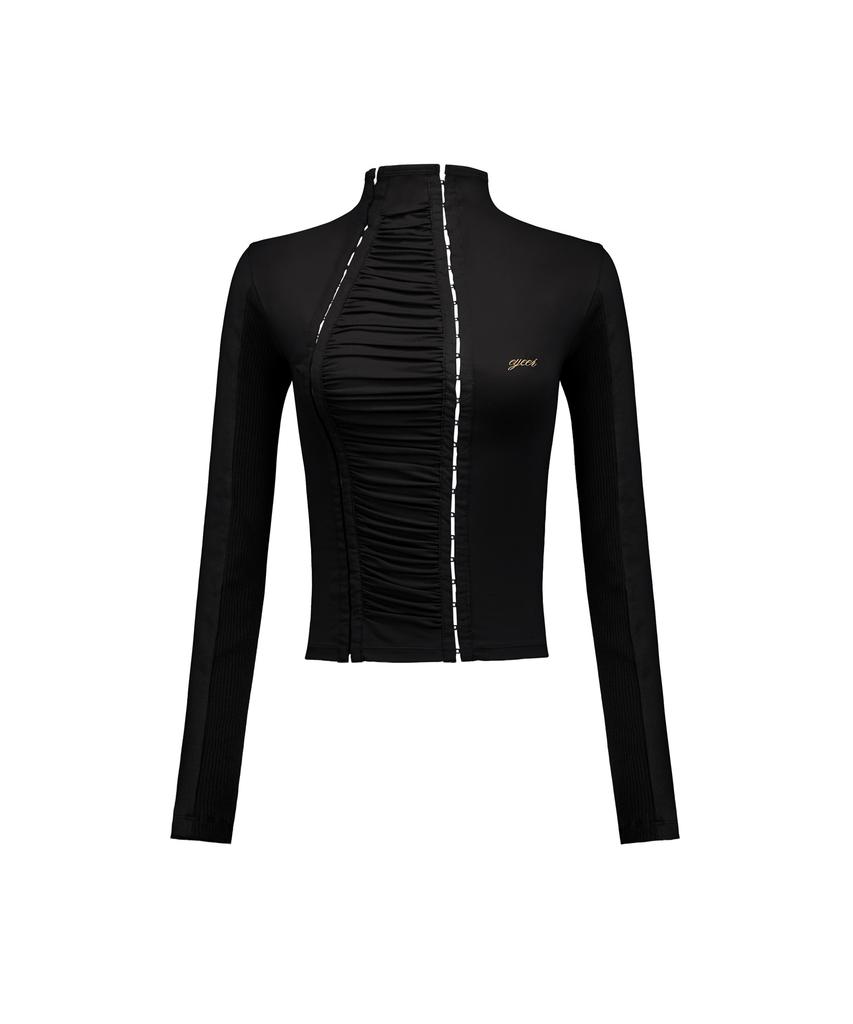 EYEER Deconstructed Shirring Panel Long Sleeve - Black