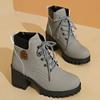 Fashion Women's Large-sized, Thick-heeled, Short-leg Dr. Martens Boots, Fashionable and Casual, Waterproof Platform Lace-up Leather Boot