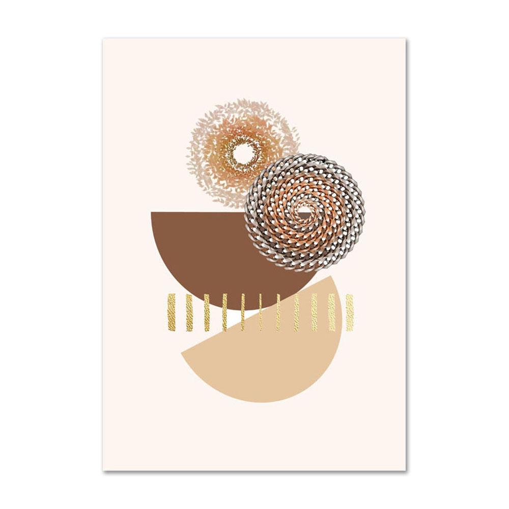 Abstract Boho Geometric Wall Art Lines Leaves Canvas Painting Poster and Print Flower Nordic Wall Picture for Living Room Home