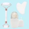 3-Piece Facial Beauty Set: Ice Cube Mask, Heart Gua Sha, Double-Head Massage Roller