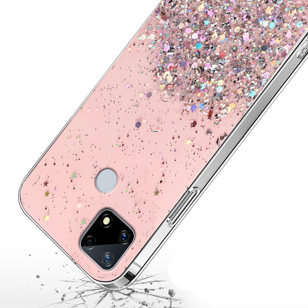 Realme 7i Case, Glittery, Pink