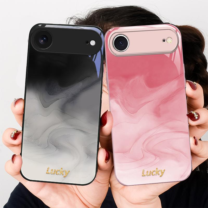 Ink wash connotation blue For iPhone 17 Air 16 E 15 14 13 Plus 12 mini 17 Pro Max 11Pro XR Xs X 7 8 11 Tempered Glass Phone Case