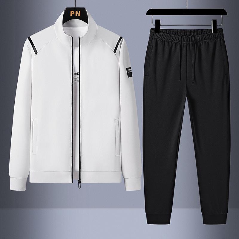 

Трендовый мужской спортивный костюм из двух частей — повседневный, легкий, кардиган с воротником-стойкой — идеально подходит для весны и осени. XL