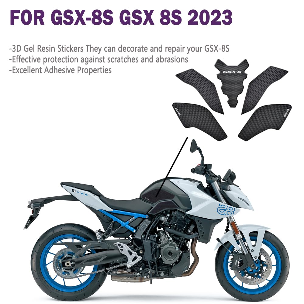 XIAMAOZPR Motorcycle Fuel Tank Stickers for GSX 8S 2025, Side Fuel Tank Pad Protector, Knee Grip Traction Pads (2023 2024 2025)
