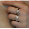 Solitaire ring Real 925 silver 1ct Moissanite cz Engagement Wedding Band Rings for women Bridal Statement Party Jewelry
