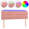 VidaXL Tête de Lit à LED Meuble de Chambre à Coucher Accessoire de Lit Double Tête de Cadre de Lit Intérieur Rose 3122007