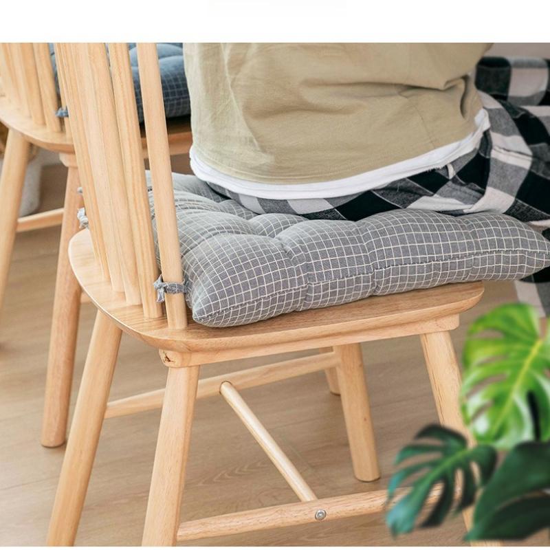 Linen Pearl Cotton Cushions Office Student Chair Mat Square Stool Backrest Pillow Non Slip Cushion for Household Dining Chairs Breathable All Seasons