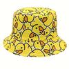 Summer Fisherman Hat Double Sided Yellow Travel Duck Bucket Hats Sunshade Anti-UV Breathable Reversible Foldable Beach Hat