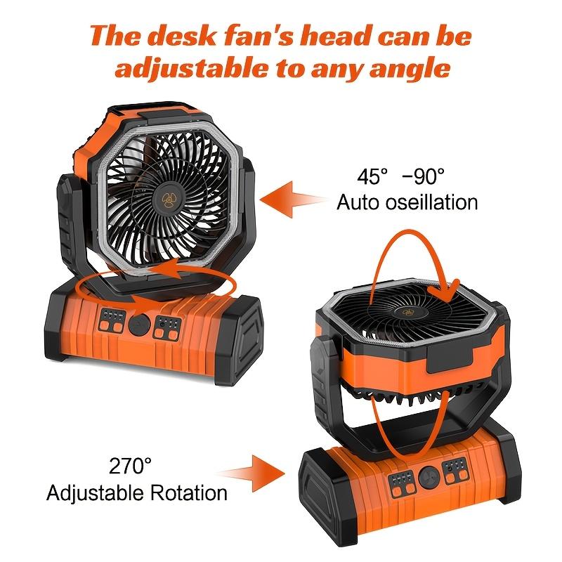 20,000Mah Portable Fan for Outdoor Camping, USB Rechargeable Fan Ideal for Fishing, Compact Tent Fan for Camping, Suitable for Outdoor And Indoor Use