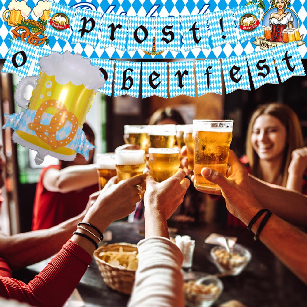 Oktoberfest Balloon Decoration Set Oktoberfest Party Bavaria Decoration Banner Balloons Hanging