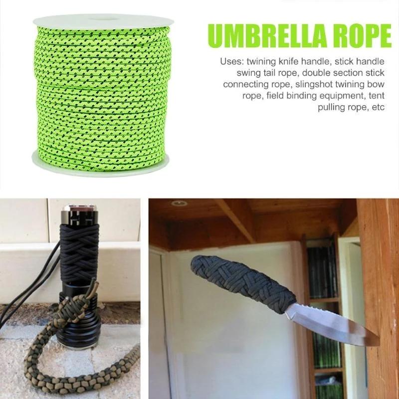 50M Multifunctional Outdoor Paracord Luminous Umbrella Rope Reflective Survival Rescue Umbrella Rope Camping Paracord Cord