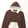 Long Brushed One Point Logo Hooded Brown [Champion] Sweatshirt, Sleeve, 100% Cotton, Lining, RelaxFit, Embroidery, Sweatshirt, Men's Casual, C3-A102