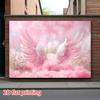 2D Printed Pink Angel Wings Backdrop with Crown & Flowers for Baby Shower and Princess Photography