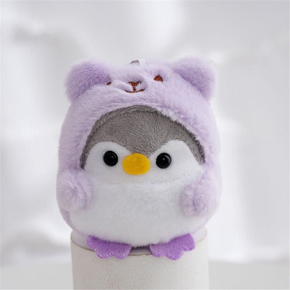 New 8CM 4Colors , Key Chain Ring Pendant TOY , Fluffy Plush Penguin Stuffed Animal TOY Doll