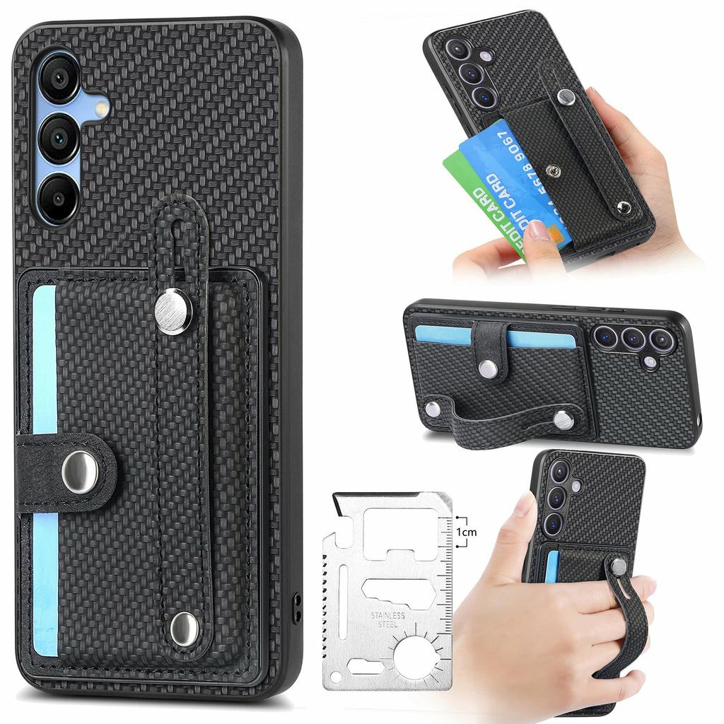 For Samsung Galaxy A16 4G/5G Case Wristband Anti-Drop Leather Back Cover Card Holder