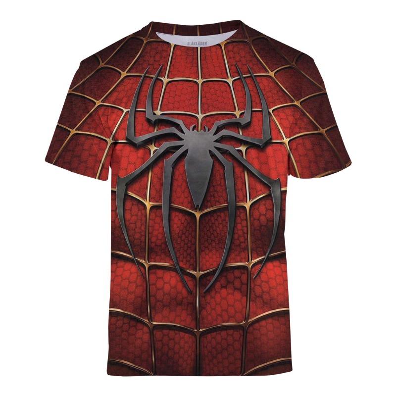 Anime T-shirt 3D Printed Superhero Pattern Children's Sports Round Neck T-shirt Comfortable