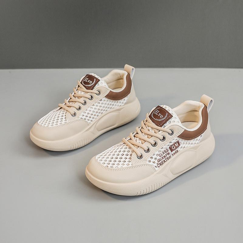 Mesh breathable sports and leisure shoes autumn new thick-soled high-profile board shoes and soft-soled shoes