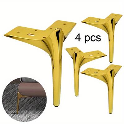2pcs DIY Furniture Legs with Rubber Floor Protectors Basic Heavy Duty Triangle Top Plate Feet Sofa Bed Couches Dresser Cabinet