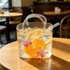 Borsa a Mano Portatile Bicchiere di Vetro, Bicchieri da Cocktail Creativi, Bicchieri da Vino alla Frutta Divertenti, Borsa in Vetro Stile Ins con Cannuccia, Attrezzi da Bar