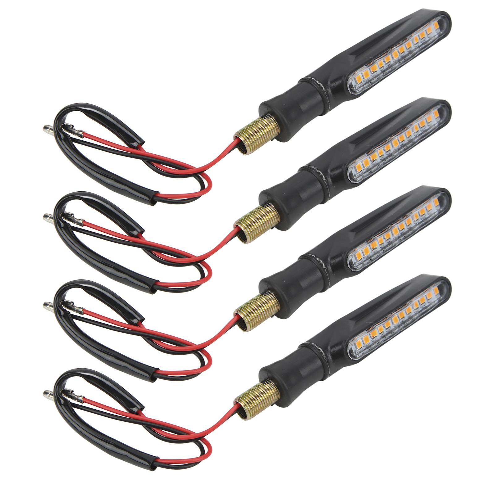 

4Pcs Motorcycle LED Turn Signals Daytime Running Lights Front Rear Indicators 12V Amber