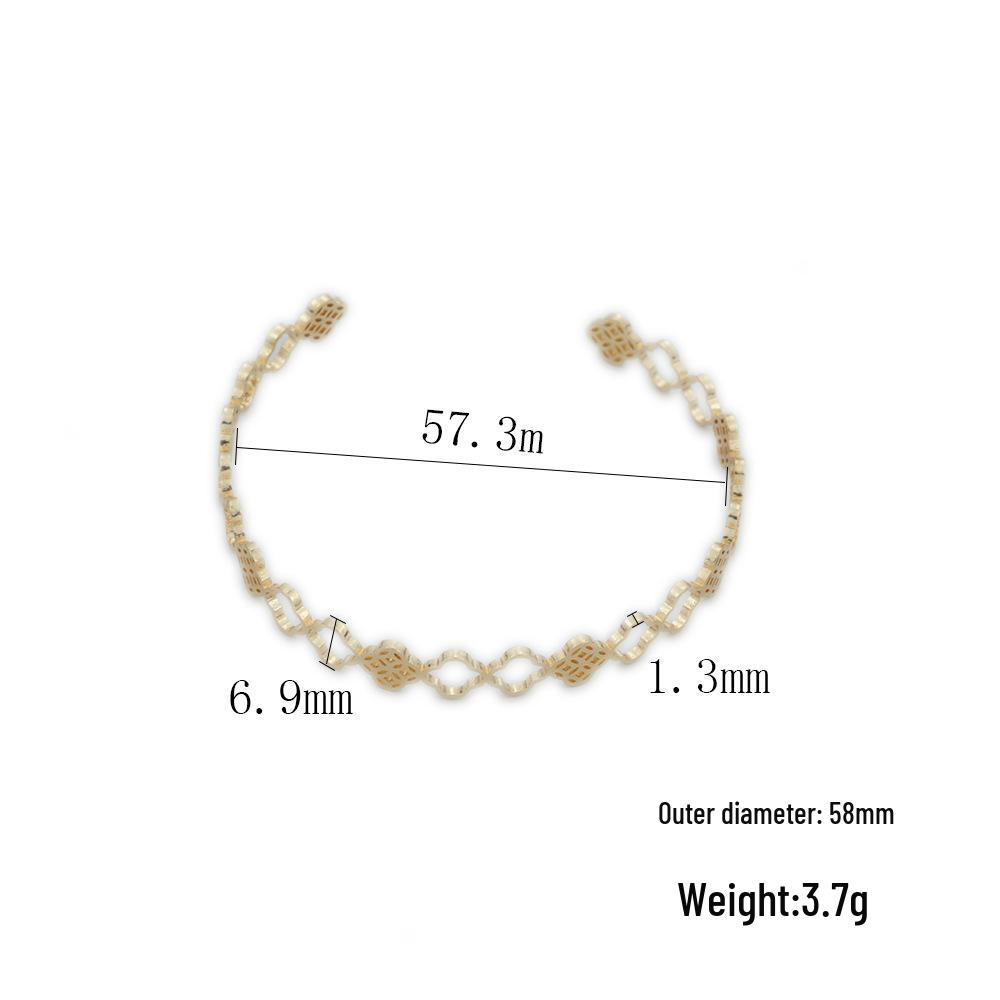 Trendy All-Copper Wealth Coin Open Bracelet Accessories