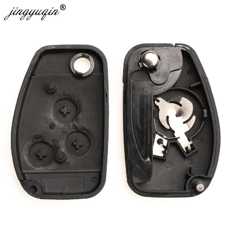 jingyuqin 10pcs VAC102 Ne72 Modified Key Shell For Renault Dacia Modus Logan Clio Espace Nissan 2/3BTN Flip Remote Fob Case