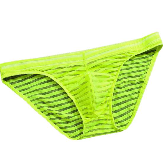 Sous-vêtements Homme Couleur Unie Rayure Sans Couture Maille Slips Homme pour Porter à l'Intérieur