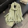 High Fashion Spring And Summer Long Silk Scarf Silk Shawl Scarf Fashion Versatile Tencel Cotton Letter Scarf