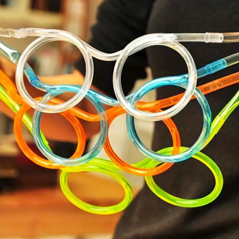 1 ks- Brýle se slámkou, zábavné měkké brýle, flexibilní brčka na pití, party potřeby, barové potřeby