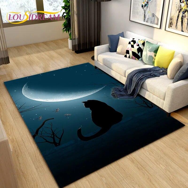 3D Cartoon Cute Cat Area Koberec,Koberec pro domácí obývací pokoj Dětská ložnice Sofa Rohožka Dekor,Kuchyňská protiskluzová podložka na podlahu