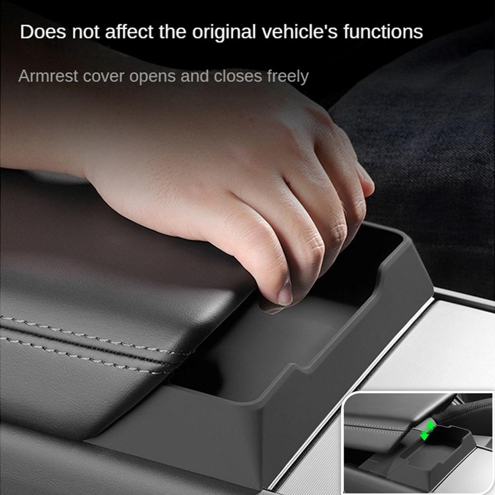 for Tesla Model 3 Y Juniper 2025 2026 Center Console Armrest Storage Box Glasses Holder Tray Case Organizer Interior Accessories