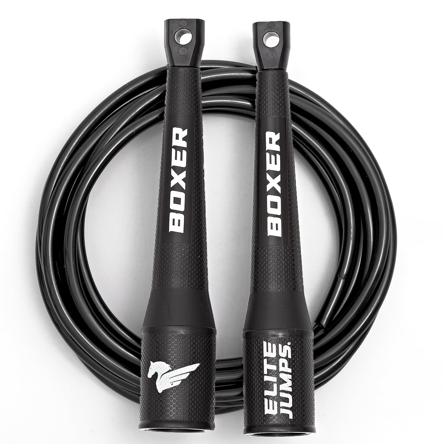 

EliteSRS 10-Foot Outdoor-Rated 5mm PVC Boxer 3.0 Jump Rope with Smooth Action Polymer Handle and Ergonomic Non-Slip Dimpled Grip, Black