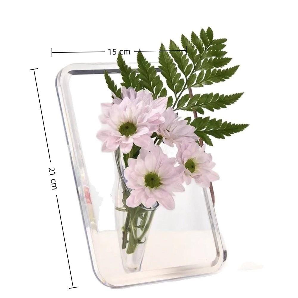 Creative Acrylic Photo Frame Vase Transparent Fresh and Dried Flower Flower Container Hydroponic Flower Vase Art Decorations