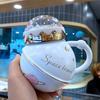 Planet Mug with Lid High Looking Drinking Water Cup Ceramic Cup Style Cartoon Cute Female Student Korean