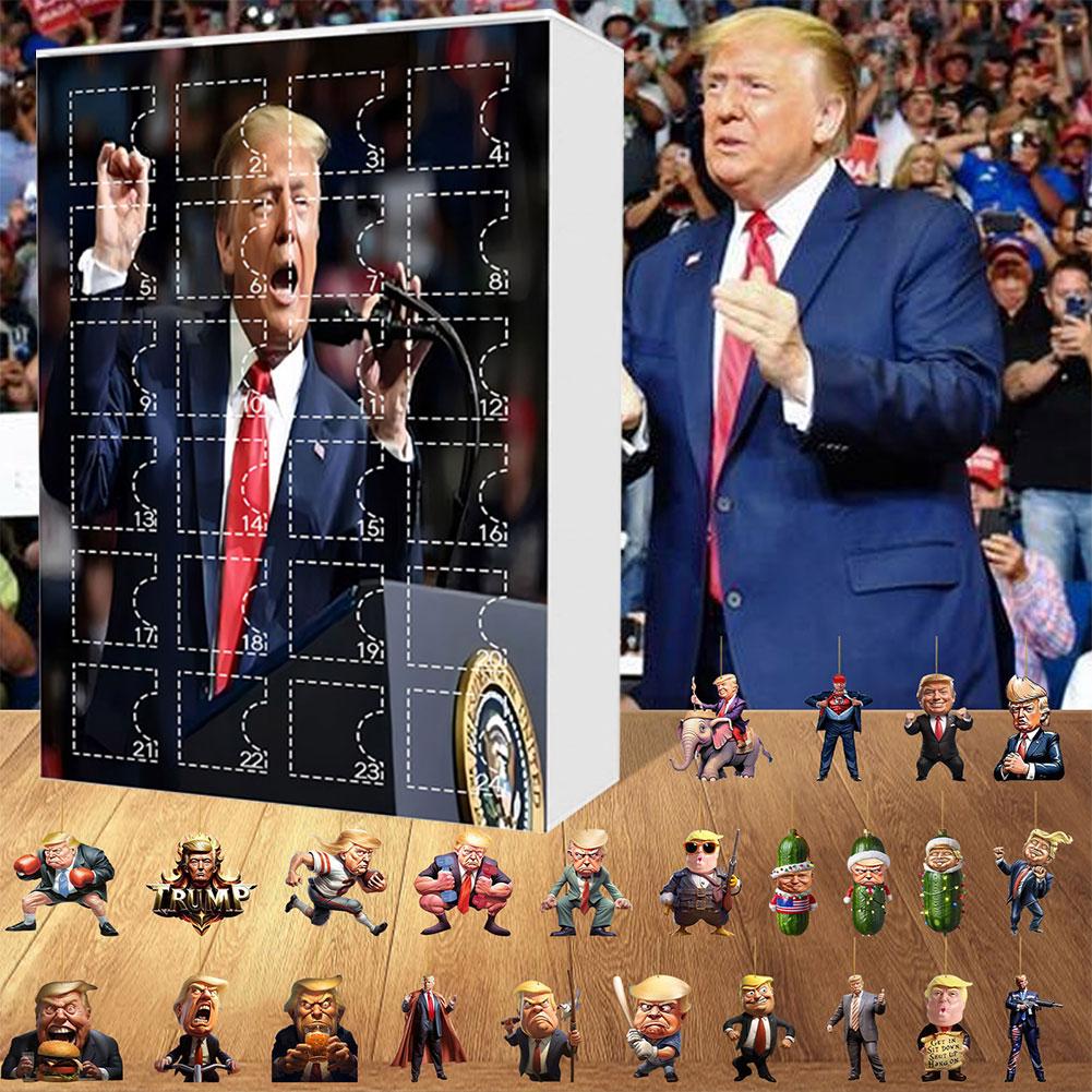 Unique Christmas Advent Calendar 2024 Featuring Trump Ornaments for Supporters 24 Day Countdown Gift