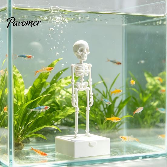 Paesaggio Horror Sottomarino Decorazione Scheletro Danzante Aeratore Acquario con Articolazioni Mobili per Decorazioni Acquario di Halloween, Accessori Spettrali