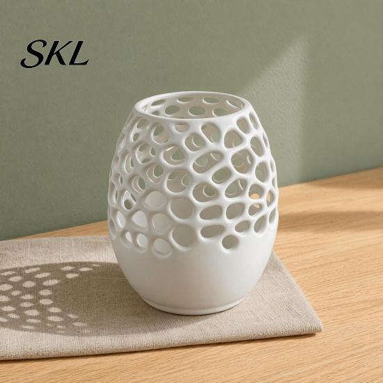 Office Desk Organizer Modern Honeycomb Pen Holder, 3D Printed Hollow Design Stylish Accessory Container, for Pencils Makeup Brushes Holder
