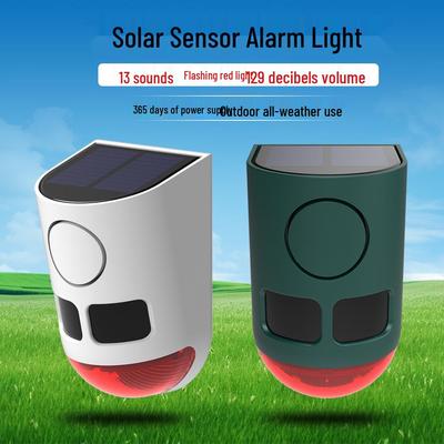Solar Animal Repellent Alarm Light: Fish Pond, Wild Boar, and Wolf Prevention with Sound & Light Alerts for Farm Safety.