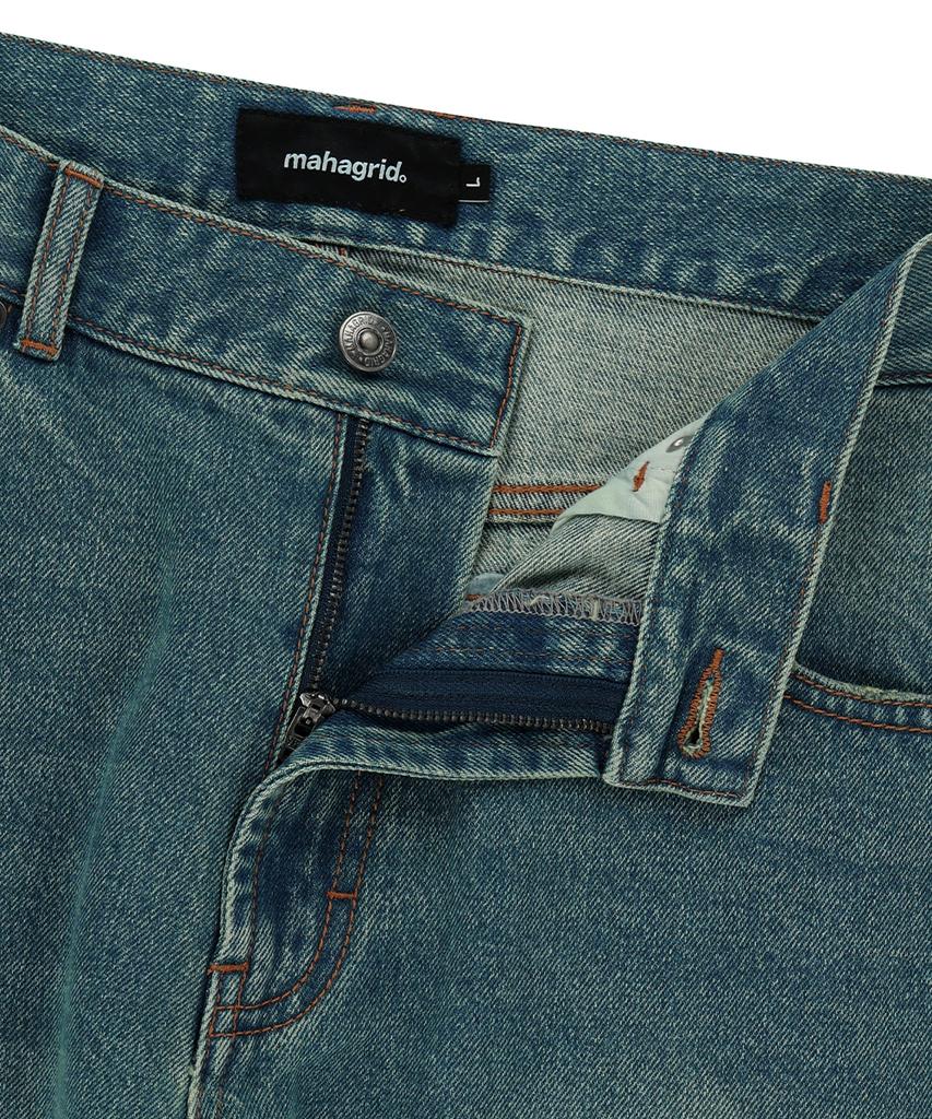 MAHAGRID Mud Washing Denim Pant Blue(Mg2Fsmd119A)