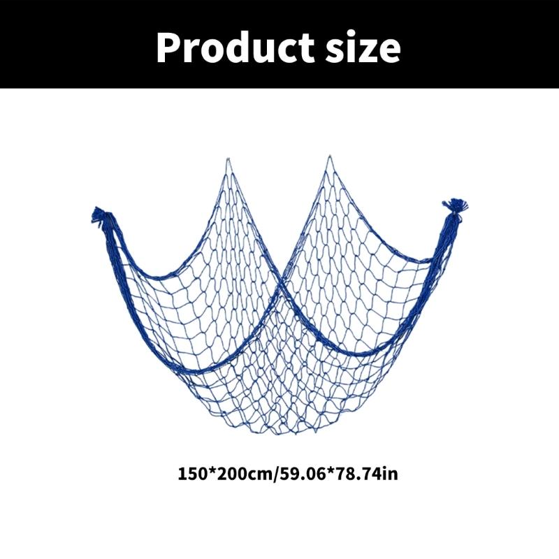 Ocean Themed Decorative Fish Net Wall Hanging for Parties and Interior Fishing Net Decoration 150x200cm