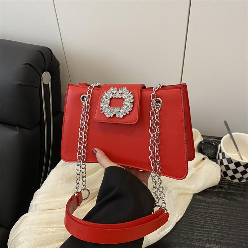 Korean Version Diamond-encrusted Bag Women's Summer 2025 New Trendy Fashion Niche Underarm Bag Versatile Chain Shoulder Messenger Bag