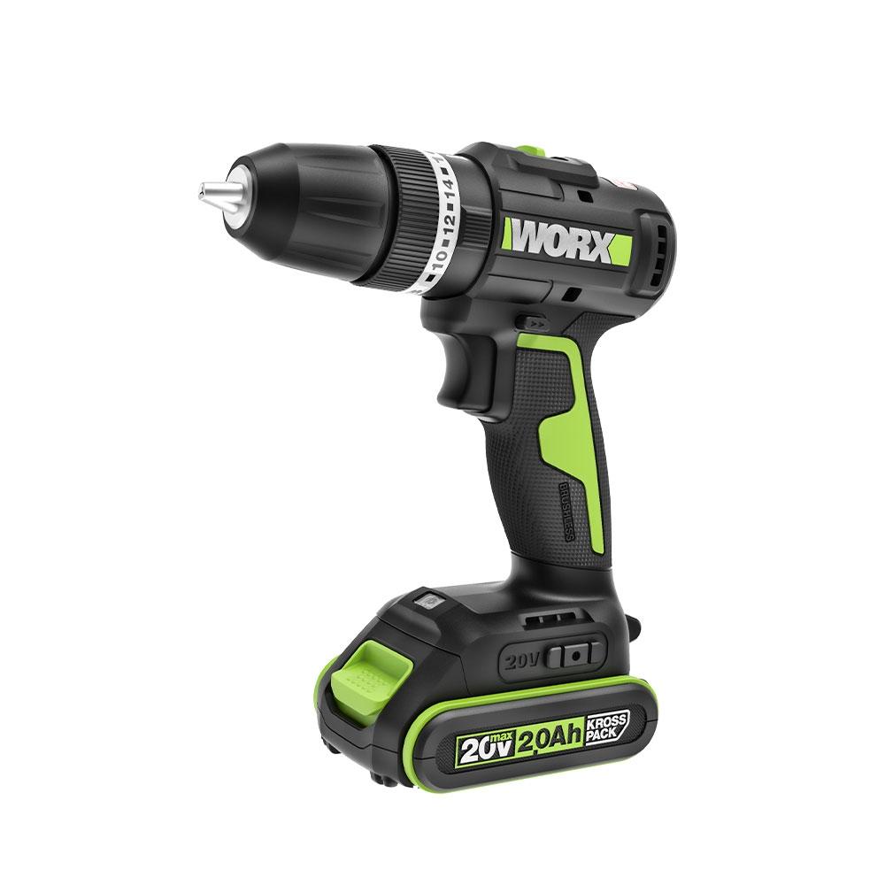 

Works RechargeaBle Hammer Drill 20v 2.0ah Bl We213.1