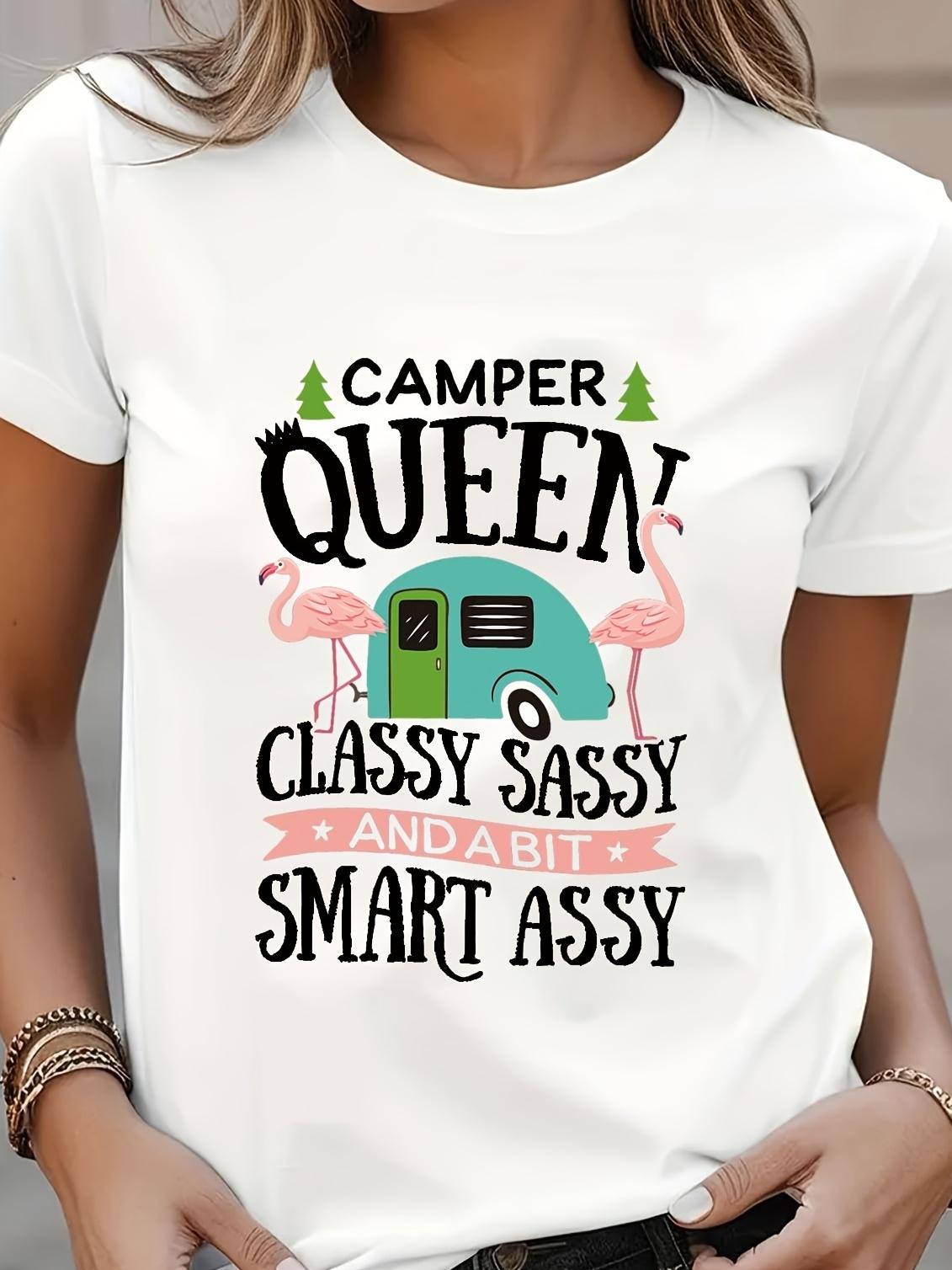Camper Queen Classy Sassy Smart Assy Flamingo T-shirt XXL